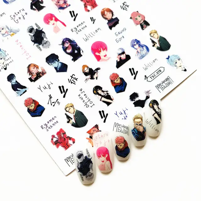 Newest TSC series TSC-378 Comprehensive Anime 3d nail art stickers