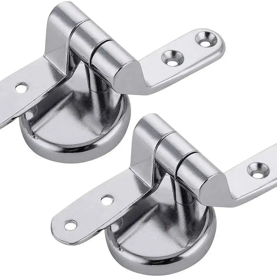 

Heavy Duty Zinc Alloy Toilet Seat Hinges Universal Replacement Set Chrome Plated Mounting Hardware One Pair Bathroom