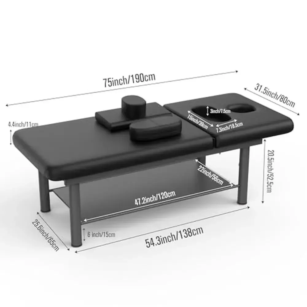 Professional Heavy Duty Stationary Massage Table with Chest Opening Design 700lbs Capacity Physical Therapy Bed Beauty Salon