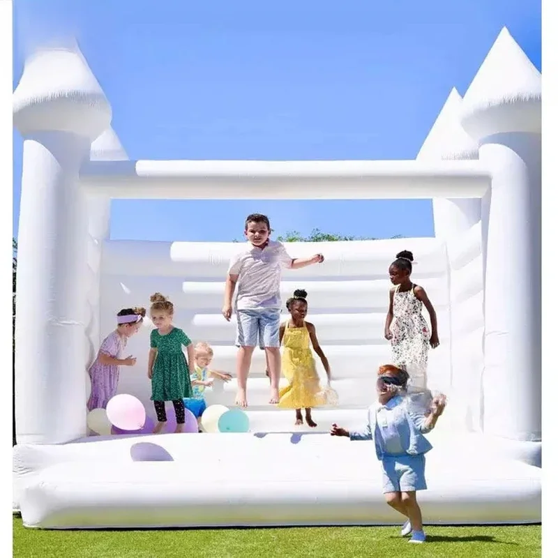 Trampolines Inflatable  10x10ft Family White Wedding Jumper PVC Bouncy Castle/Moon Bridal Bounce House For Kids Adults