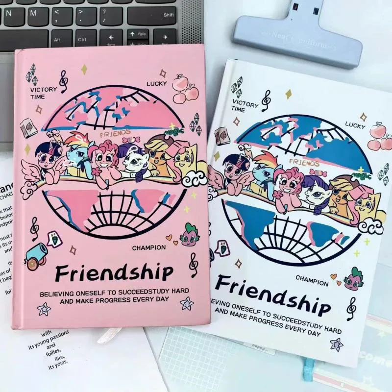 2024 Kawaii Cute My Little Pony Notebook Diary Hard Shell A5 Thickening Study Exercise Book Cute Girl Birthday Gift For Children