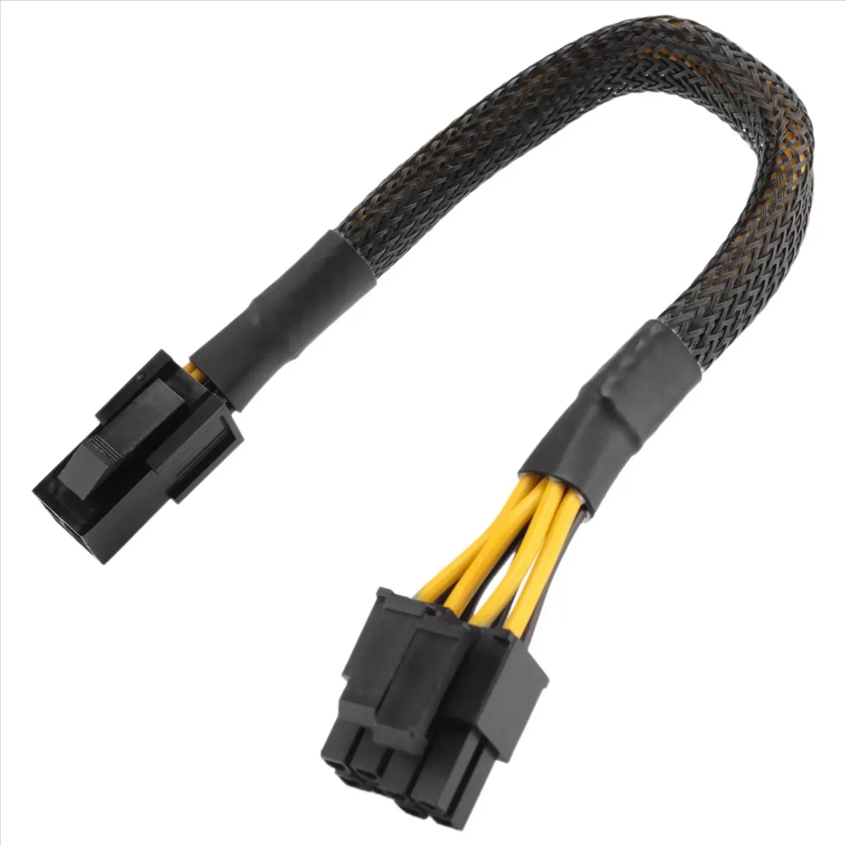 [A90P] ATX 4 Pin Female to Motherboard CPU 8(4+4) Pin Male EPS 12V Converter Adapter Extension Cable Braided Sleeved