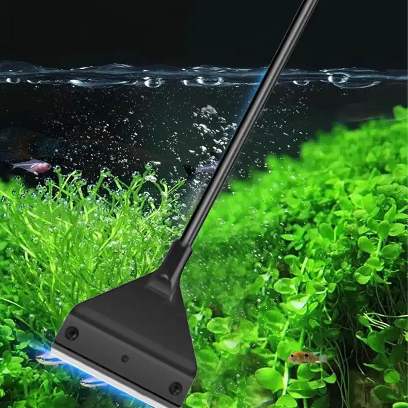 Raschietto per alghe per acquari in vetro Scrubber per acquario a lunga durata per serbatoi di vetro Robusto raschietto Strumenti Maniglia estensibile per