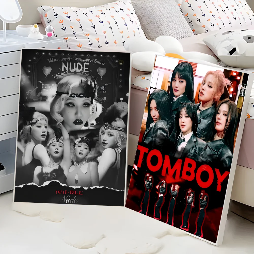 Kpop Girls G-GIDLE (G)I-DLE Vintage Posters Sticky Vintage Room Home Bar Cafe Decor Kawaii Room Decor