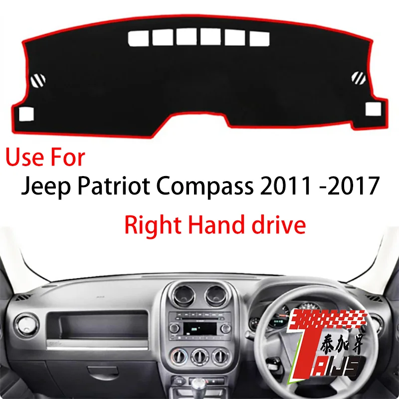 

TAIJS Factory 3Colors anti uv car pad Polyester Fibre Car Dashboard Cover For Jeep Compass 2011-2017 Right Hand drive