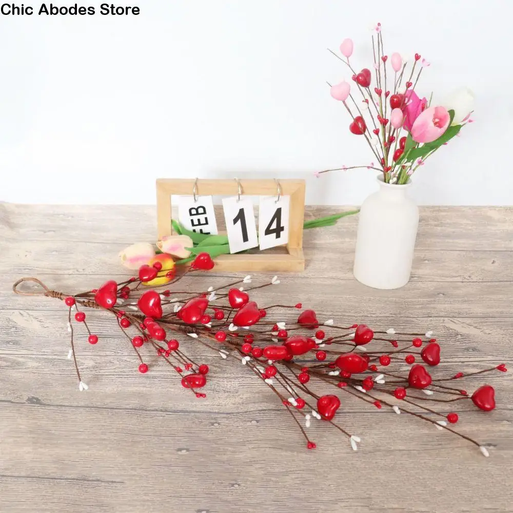 

60cm/120cm Valentine's Day Love Vine Romantic Foam Berry Artificial Heart Vine Red Festival Happy Valentine's Day Decor