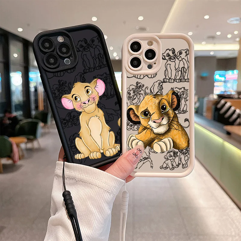 Disney The Lion King Cute Cover For Apple iPhone 16 15 14 13 12 mini 11 8 7 Pro Max Plus Eyes Ladder Rope Soft Phone Case