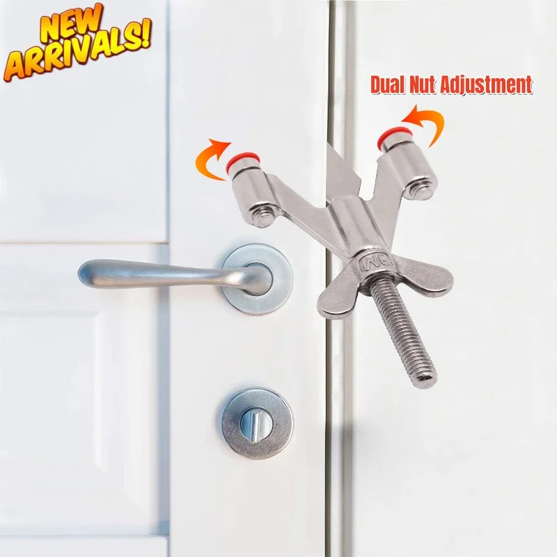 Fechadura de porta portátil de aço inoxidável, ajuste de porca dupla, anti-roubo, rolha de porta, viagem, hotel, fechadura de privacidade para qualquer porta