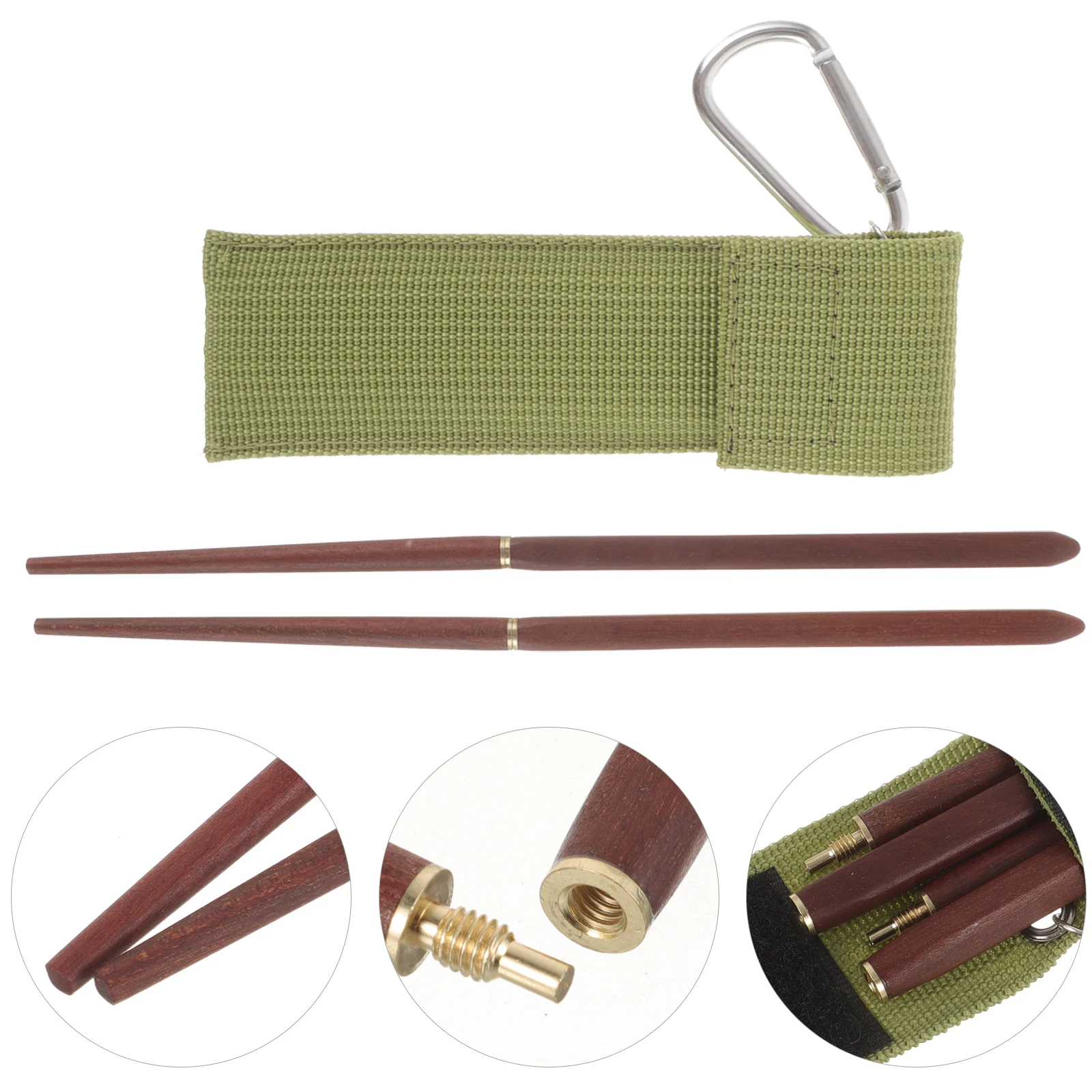 

Folding Camping Chopsticks Red Wood 1 Pair Portable Outdoor Travel Kitchenware Durable Easy Clean Detachable Design