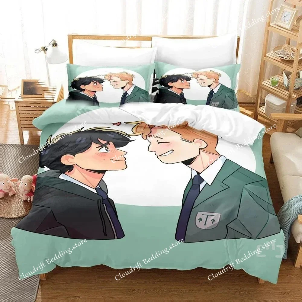 Heartstopper Bedding Set Movie Bedding sets Duvet Cover Anime Bedroom Bedclothes Pillowcases026