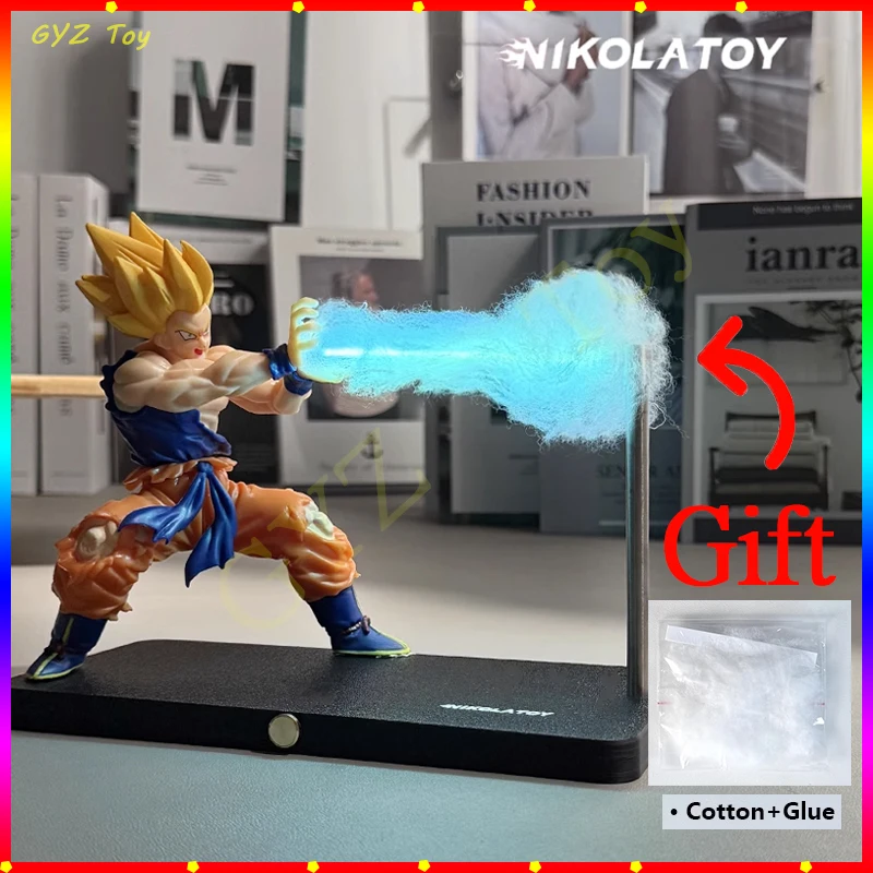 

【Хлопковый клей】NikolaToy Dragon Ball Son Goku Kamehameha Wave Магнитный свет Модель лампы Орнамент Аниме Периферийные игрушки Подарки