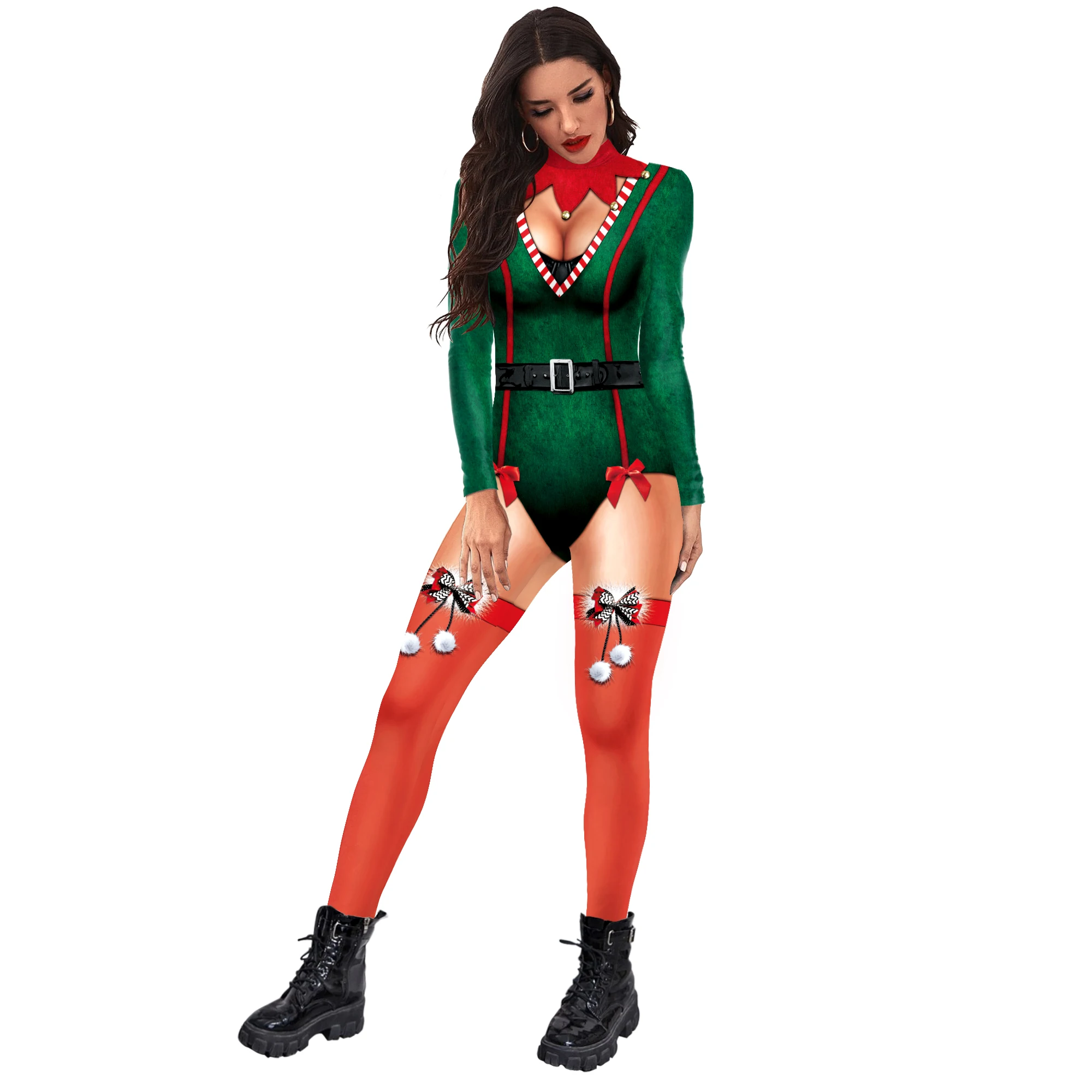 Grüne kleine Leute Overall Spandex elastischen Body Halloween Cosplay Kostüm Party dünne Zentai Bühne Performance Stram pler