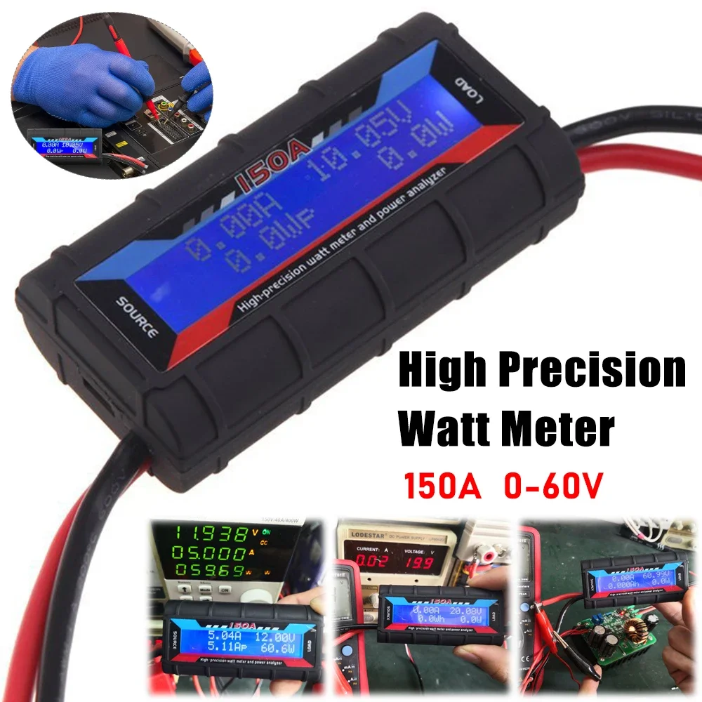 

150A RC Высокоточный анализатор мощности тока с подсветкой ЖК-цифровой высокоточный усилитель ваттметра RC Анализатор мощности аккумулятора
