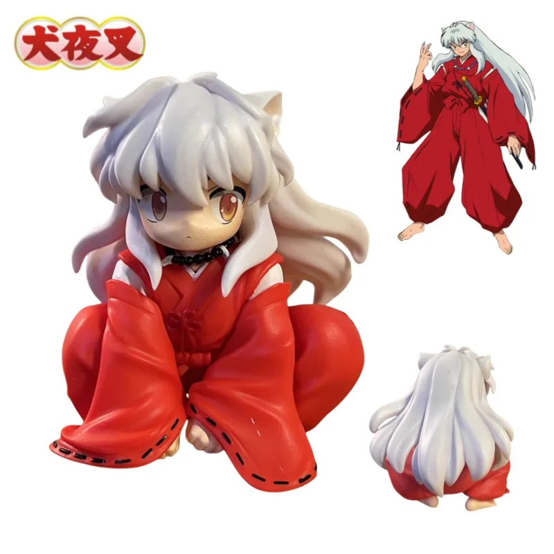 Nowy Inuyasha Sesshoumaru Anime Postać Kreskówka Śliczna Figurka Model Kawaii Kucająca Lalka Ozdoby na Stół Zabawki dla Dzieci