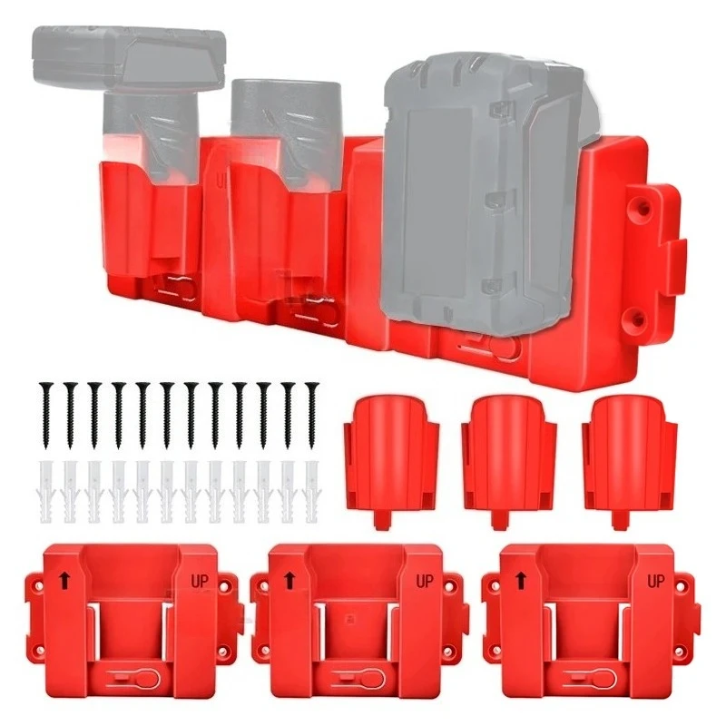 

Suitable For Milwaukee 12V-18V Battery Battery Base Storage Rack For Workshop Shelves 2 in 1 Battery Holder Fixed Bracket