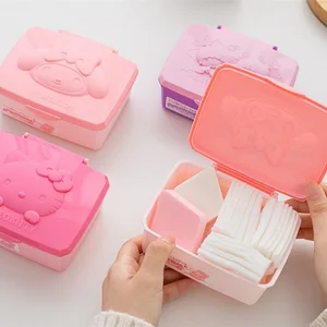 Sanrio Hello Kitty Melody Storage Box Cartoon Kt Cat Desktop Organizer para accesorios Embalaje de algodón Regalos de niñas de algodón 10 mejores ventas de envasado Hello Kitty - №1