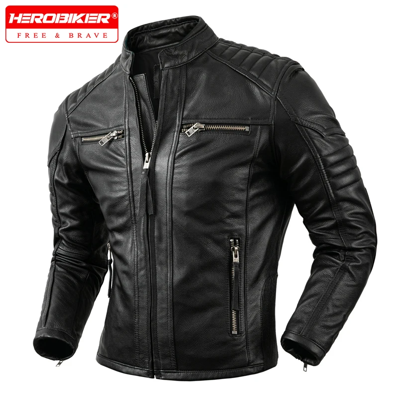 

Motorcycle Leather Jacket Men Spring And Autumn New Windproof Warm Jacket Off-road Riding Rider Slim Fit Cowhide Leather Jacket