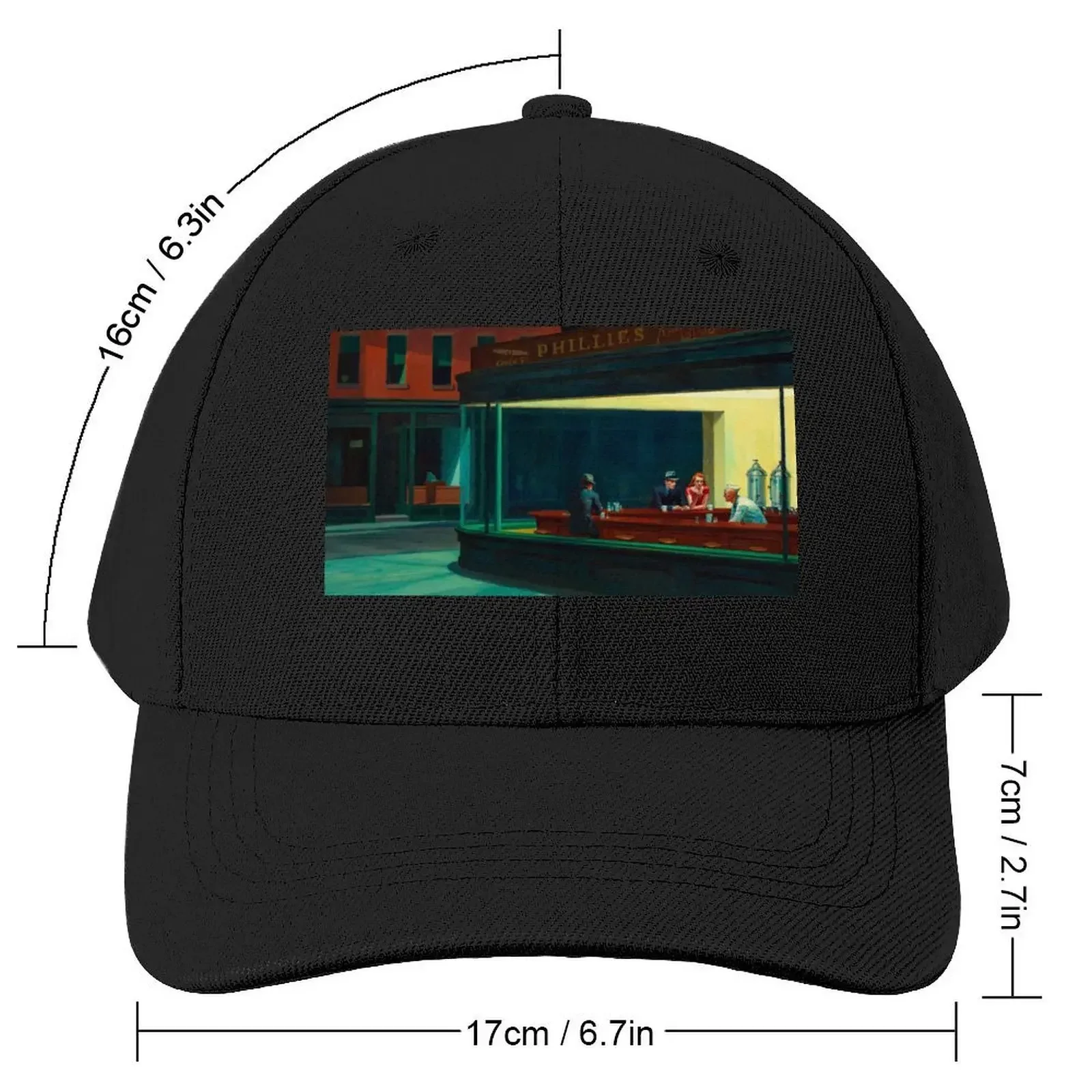 Edward Hopper Nighthawks Baseball Cap Snap Back Hat fashionable hard hat Hats Woman Men's