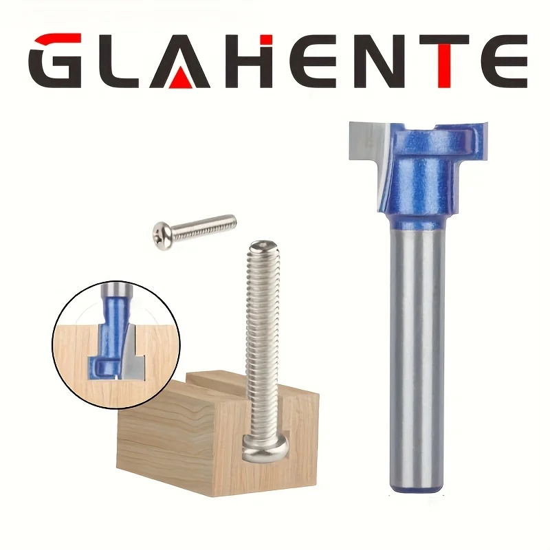‌6.35mm Shank Mortising Chisel Router Bit - Double Edge T-Slot Groove Knife for Lock Holes & Photo Frames