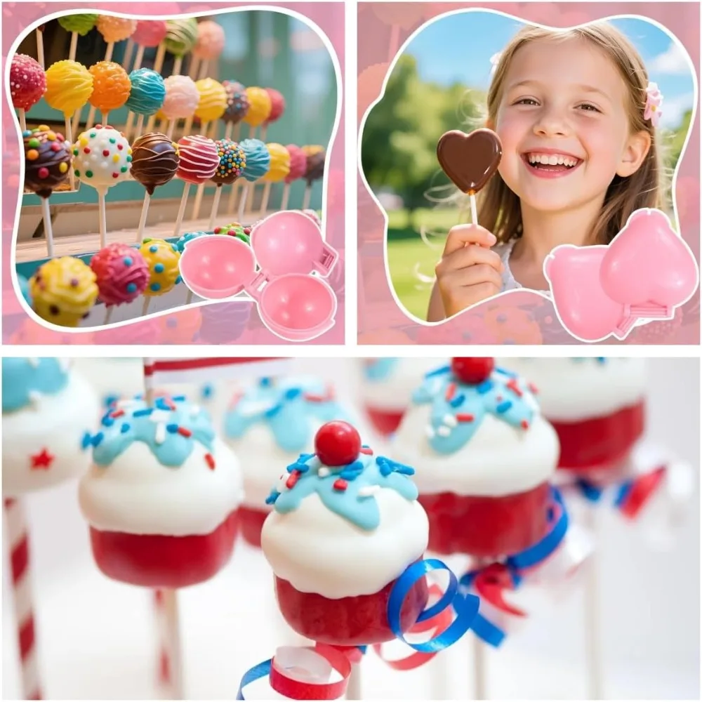 Round/Heart/Cone/Cupcake Lollipop Mold Plastic Cookies Cakepop Mould DIY Fondant Cake Decorating Tools Baking Supplies