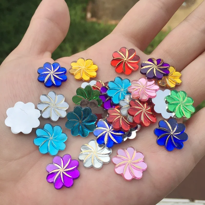 30pcs Flower design acrylic rhinestone Art Rhinestones for DIY 15mm -Z31A