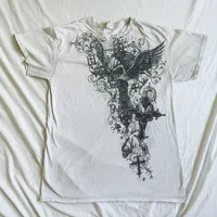 2000s affliction Retro T-shirts Men Grunge Cyber Goth Emo Skull Tees E-girl Graphic Print Short Sleeve Tops Vintage Streetwear