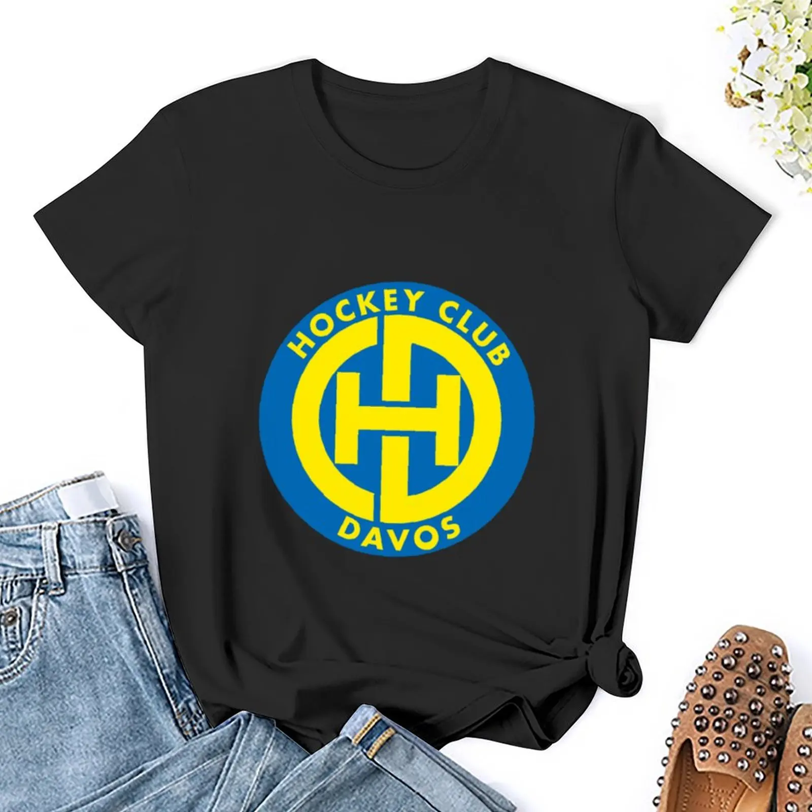 HC Davos футболки рубашки Графические футболки женская одежда белые футболки для женщин