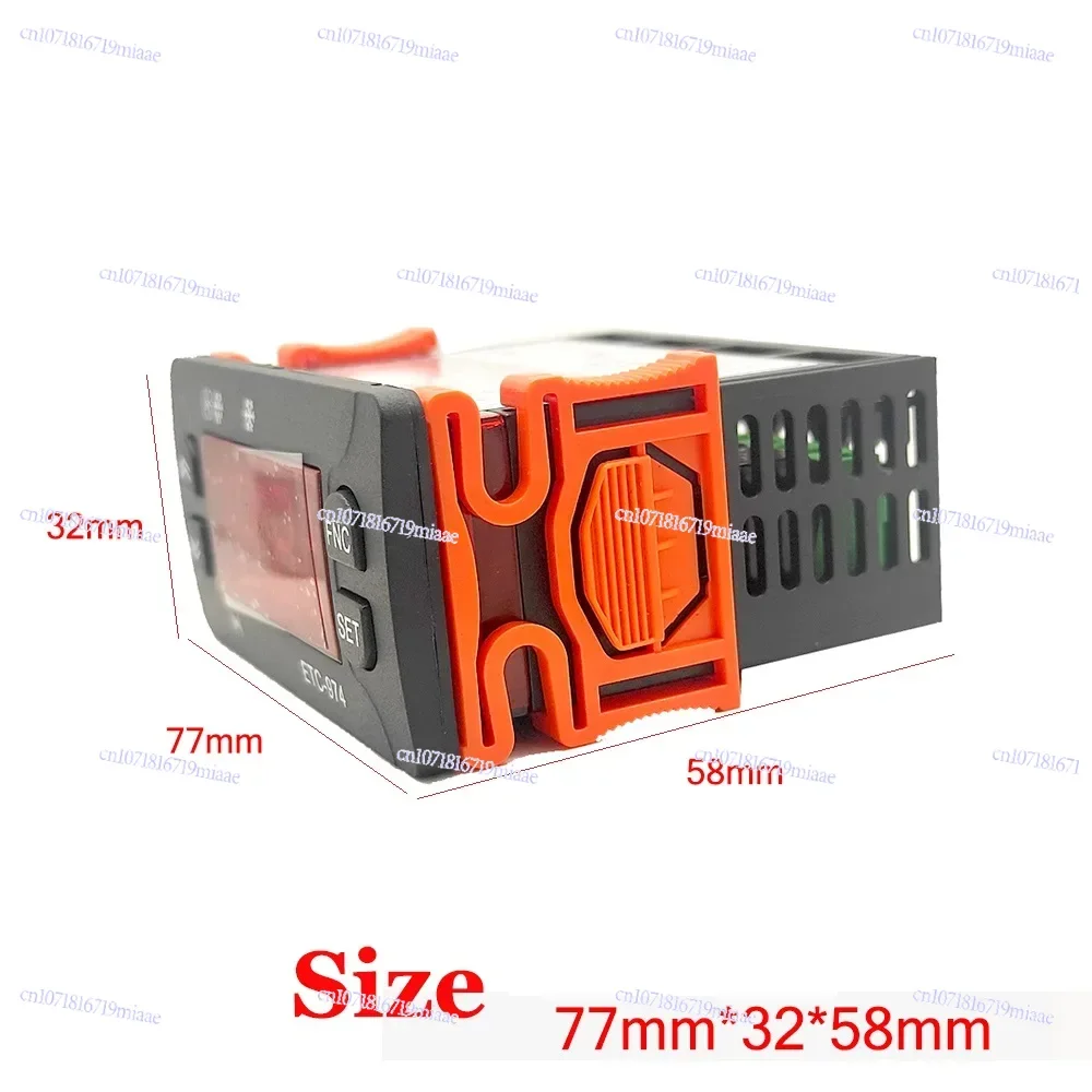 ETC-974 متحكم في درجة الحرارة الثلاجة إزالة الجليد التحكم في التدفئة منظم الحرارة مع ترموستات مستشعر NTC المزدوج