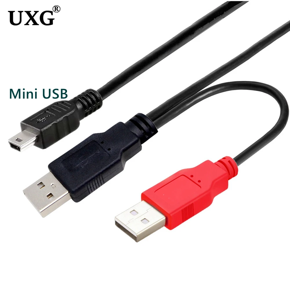 For Mobile Hard Disk Printer Y Type Data Cord Double Head USB-B USB 2.0 Micro Mini 5pin Type-c External USB Power Supply Cable