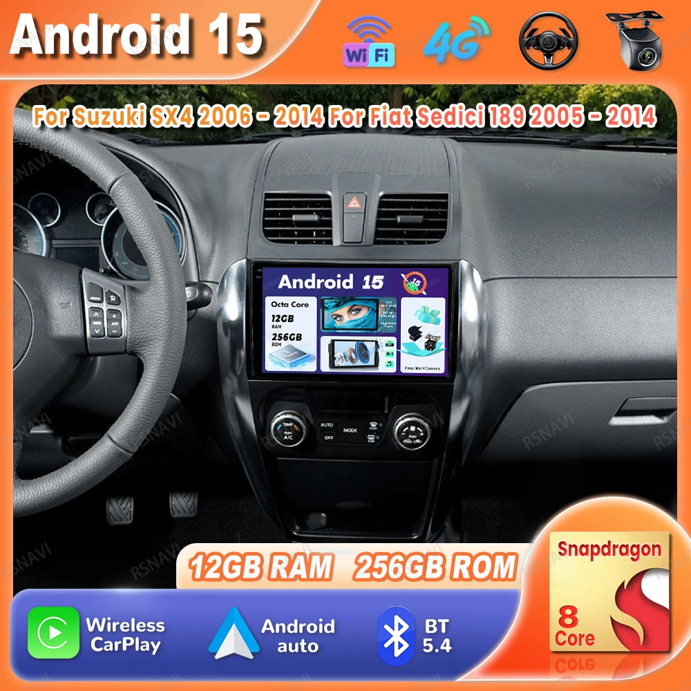

Car Radio Android 15 For Suzuki SX4 2006 - 2014 For Fiat Sedici 189 2005 - 2014 Stereo GPS Viedo Player Qualcomm QLED Navigation