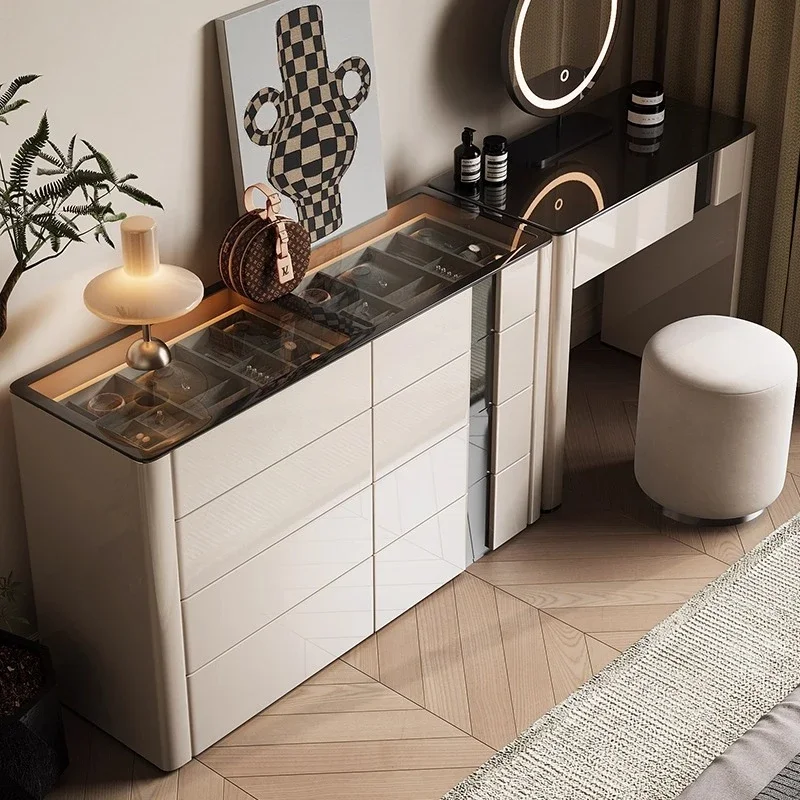 Vintage dresser, chest of drawers, all-in-one, modern minimalist bedroom dressing table