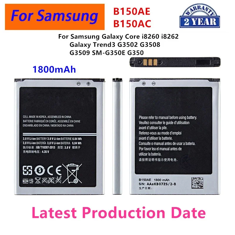 Batería de repuesto para teléfono EB425161LU EB615268VU B150AE para Samsung Galaxy Core i8260 i8262 Trend 3 Grand 2 Note 1 2 2