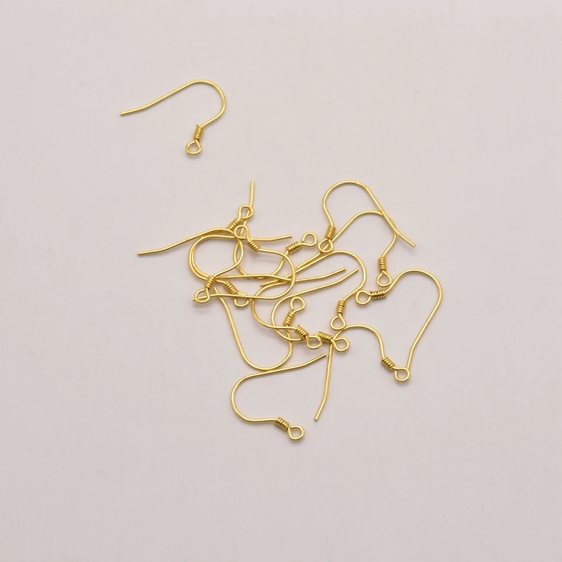 50 Pieces of Golden Silver Earring Hook Wire Iron Metal Ear Hook Buckle Earring Making Suitable for DIY Jewelry Accessories