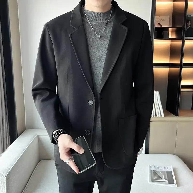 เสื้อSlim Fitอินเทรนด์2024 Thin Original Vintageเสื้อสูทผู้ชายแฟชั่นLuxury Designerคุณภาพสูงใหม่ชายTweed Blazer