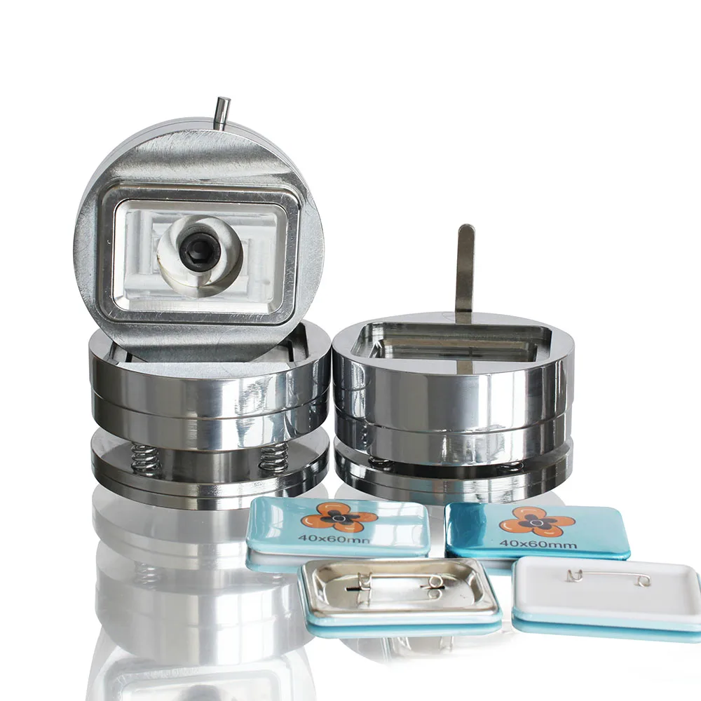 Molde rectangular de 40x60mm, insignia de botón intercambiable, molde de máquina para hacer