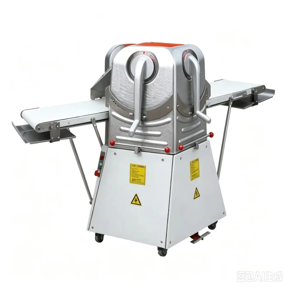 Commercial Floor Type Dough Sheeter 420mm Conveyor Belt Reversible Dough Laminator for Bakery