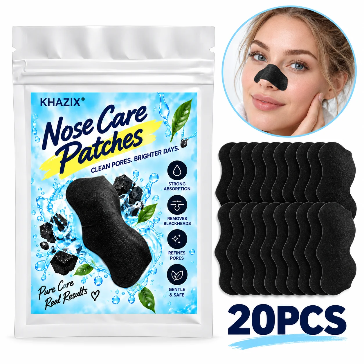 20pcs Blackhead Nose Strips