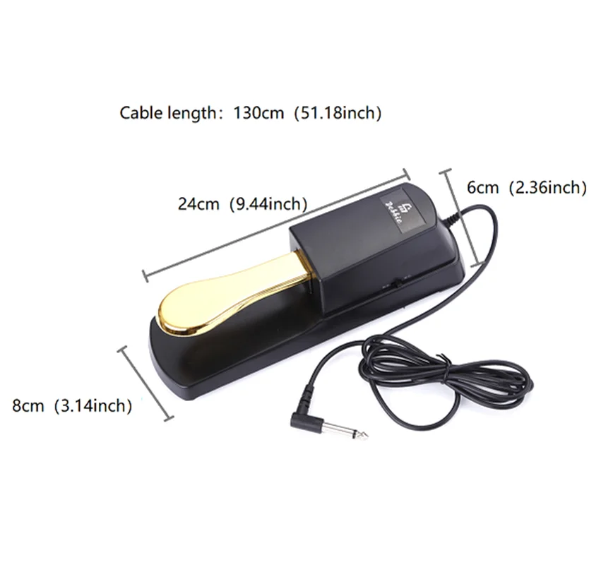 دواسة الحفاظ على لوحة المفاتيح العالمية مع مفتاح قطبي للوحة المفاتيح MIDI، البيانو الرقمي 1/4 بوصة، قابس الإدخال