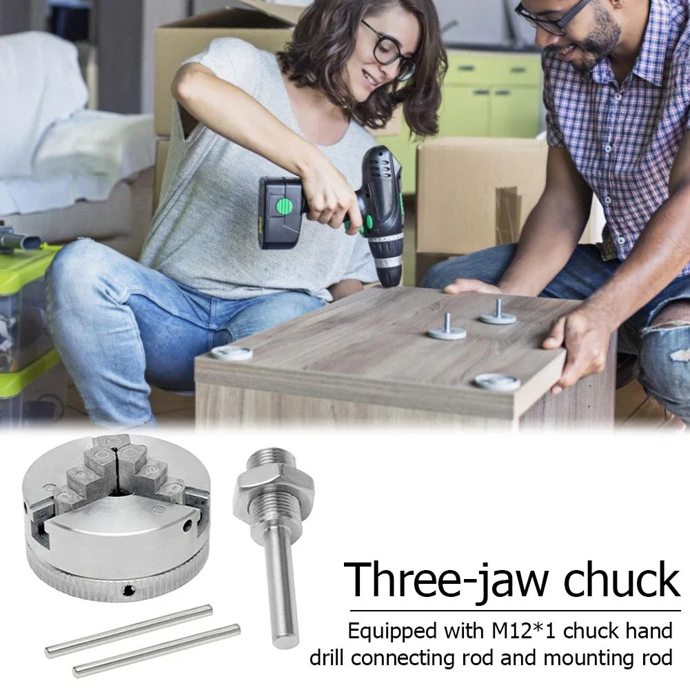 1Set 3 Jaws Manual Lathe Chuck With Turning Machine Tools Accessories Z011 Metal 3-Jaw Lathe Chuck Self Centerin Zinc Alloy