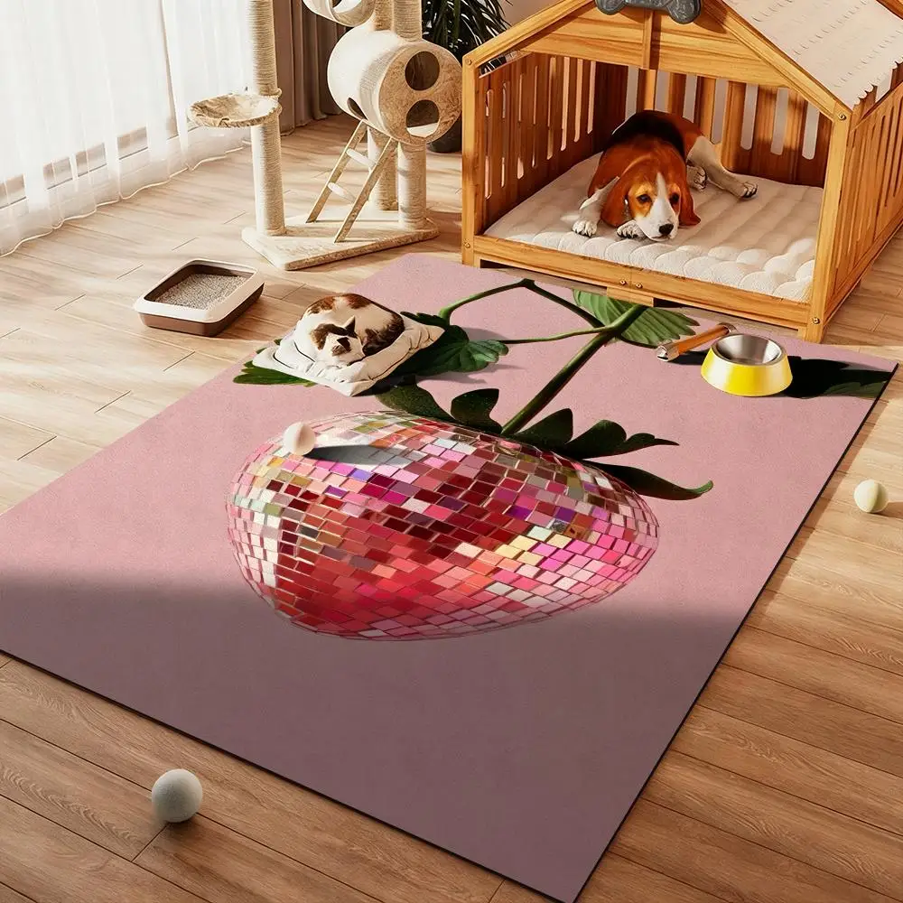 

Disco fruit fashion funny Floor Mat Diatom Bath Mat Absorbent Quick Dry Non-Slip TPR Backing Soft Plush Draining Rugs