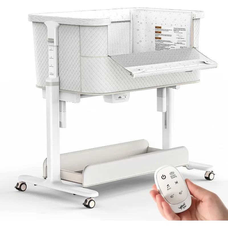 Rocking Bassinet for Baby Electric 3 Motion Automatic Bedside Sleeper Auto Rolling Newborn Cradle Rocks Itself