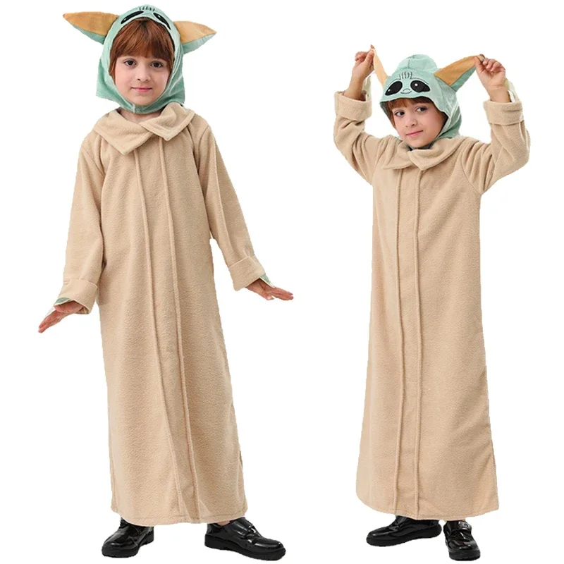 Yoda Costume Kids s The Mandalorian Yoda Baby Cosplay Costume Hat Grogu Clothing Children Halloween Birthday Party Gift