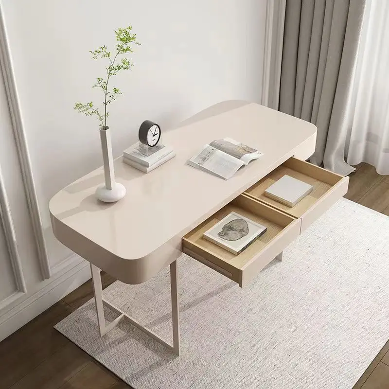 

Кремовый ветер, рабочий стол из цельного дерева, комод, встроенный стол, компьютерный стол для маленькой квартиры, спальня, современный светлый роскошный стол