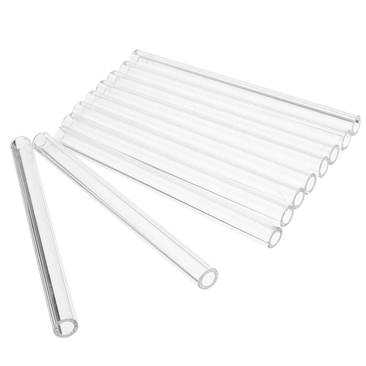 10Pcs 100mm OD 7mm 1.5mm Thick Transparent Wall Borosilicate Glass Blowing Tube Mixer Rod for School Lab Chemical Experiment