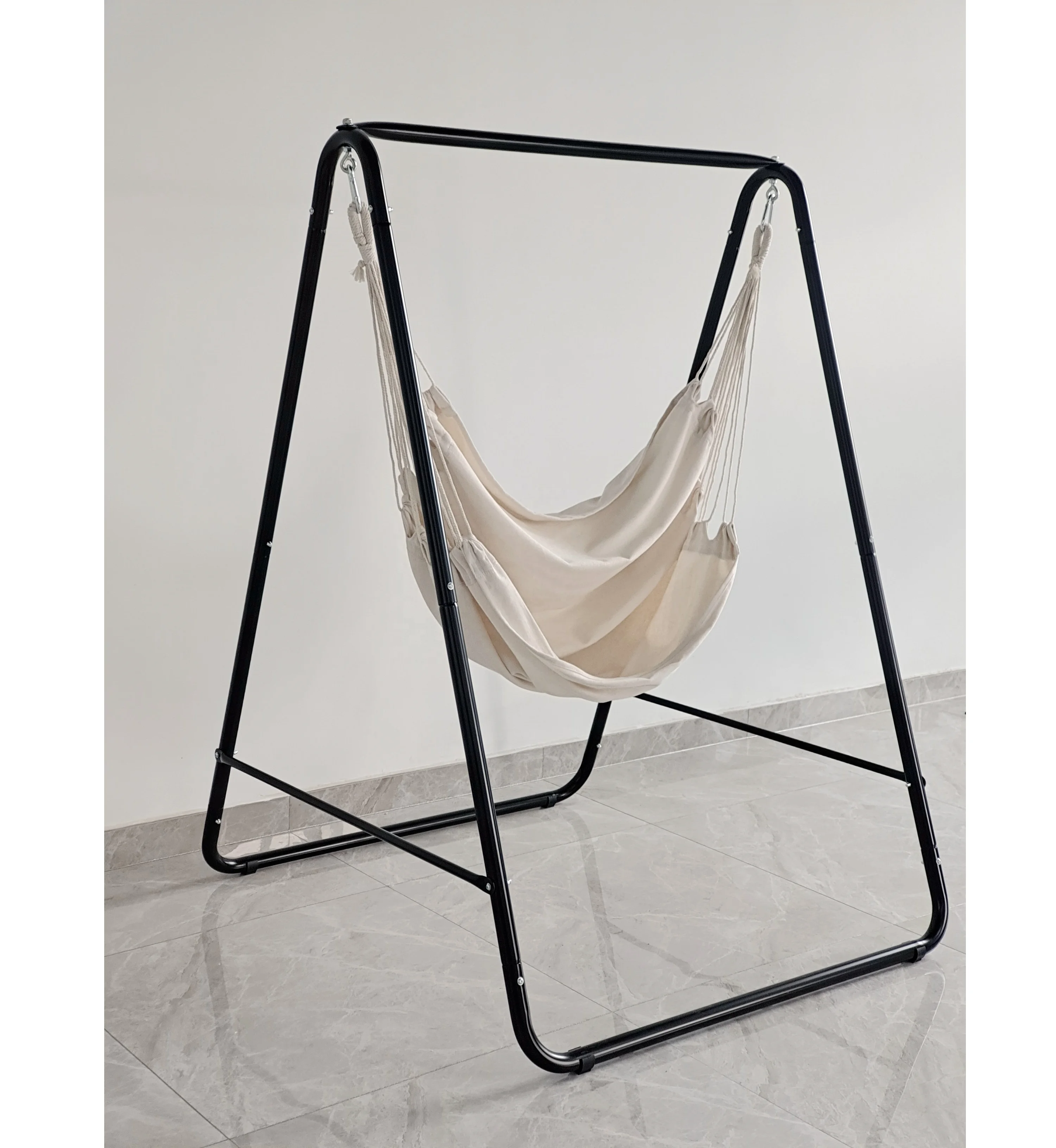 Hammock Chair Suspended Upholstered Indoor Swing with Stand