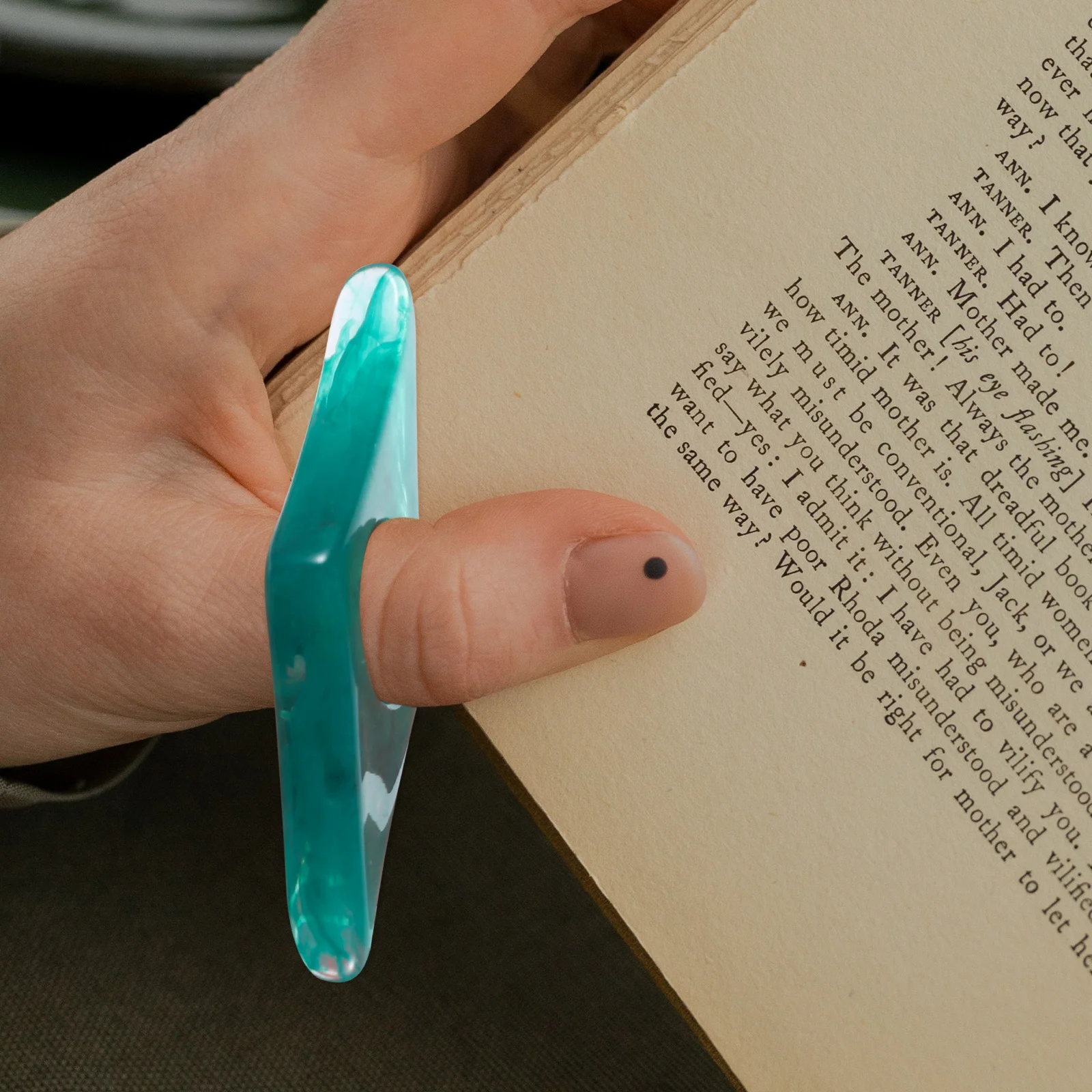 6 szt. żywicznych uchwytów do stron, pierścieni na kciuk, akcesoriów do książek, personalizowanych, wygodnych rozciągaczy stron, wielofunkcyjnych przyborów do czytania, artykułów gospodarstwa domowego