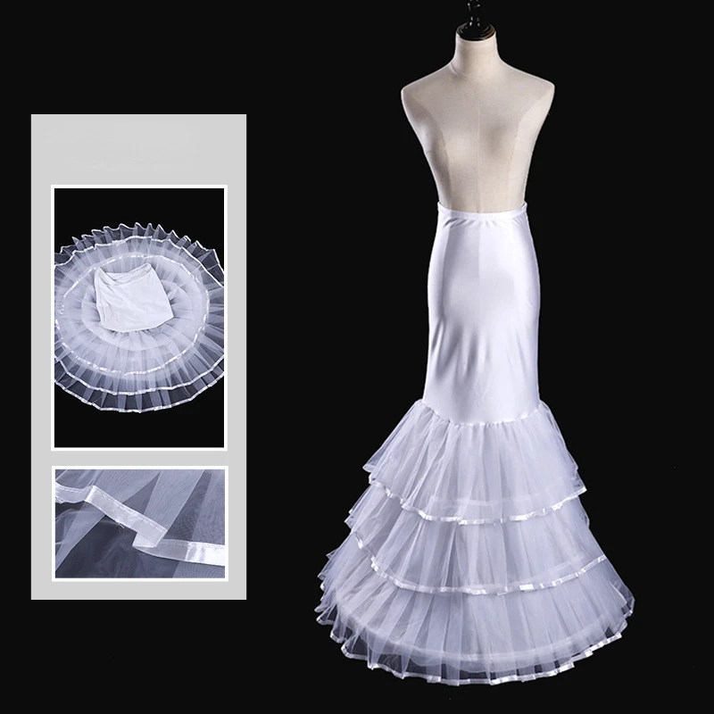 Bridal Formal Dress Petticoat Wedding Dress Full Dress Accessories Elastic Waist Tight Crinoline Slim Fishtail Pettiskirt