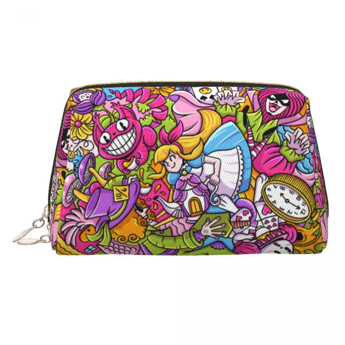 

Custom Alice In Wonderland Manga Cosmetic Bag Women Fashion Big Capacity Cheshire Cat Makeup Case Beauty Storage Toiletry Bags