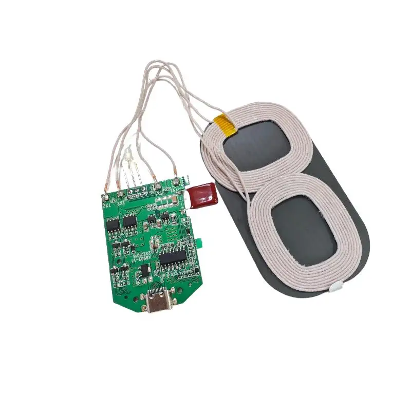 1개의 놀라운 15W PCBA 무선 충전기, 자동차 및 가정용 듀얼 코일 충전 모듈.