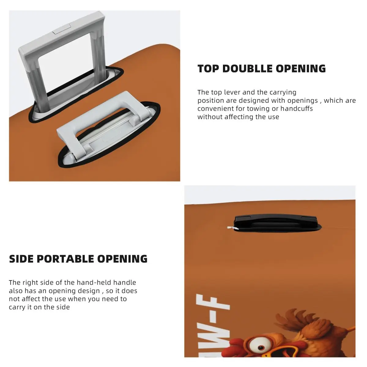 مخصص الفكاهة الديك ميمي F-Caw-F الدجاج غطاء الأمتعة لطيف حقيبة حامي يغطي دعوى لمدة 18-32 بوصة